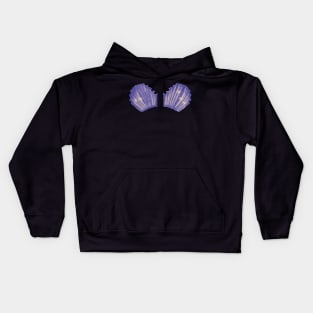 Shell mermaid bra (violet) Kids Hoodie